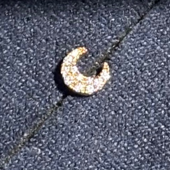 Maria Tash Diamond Moon Threaded Stud Earring 18K Yellow Gold 4.5mm - Picture 2 of 8